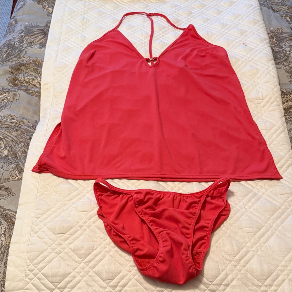 Victoria's Secret Red Two-Piece Camisole & Brief Pajama Set